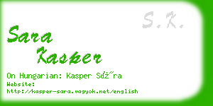 sara kasper business card